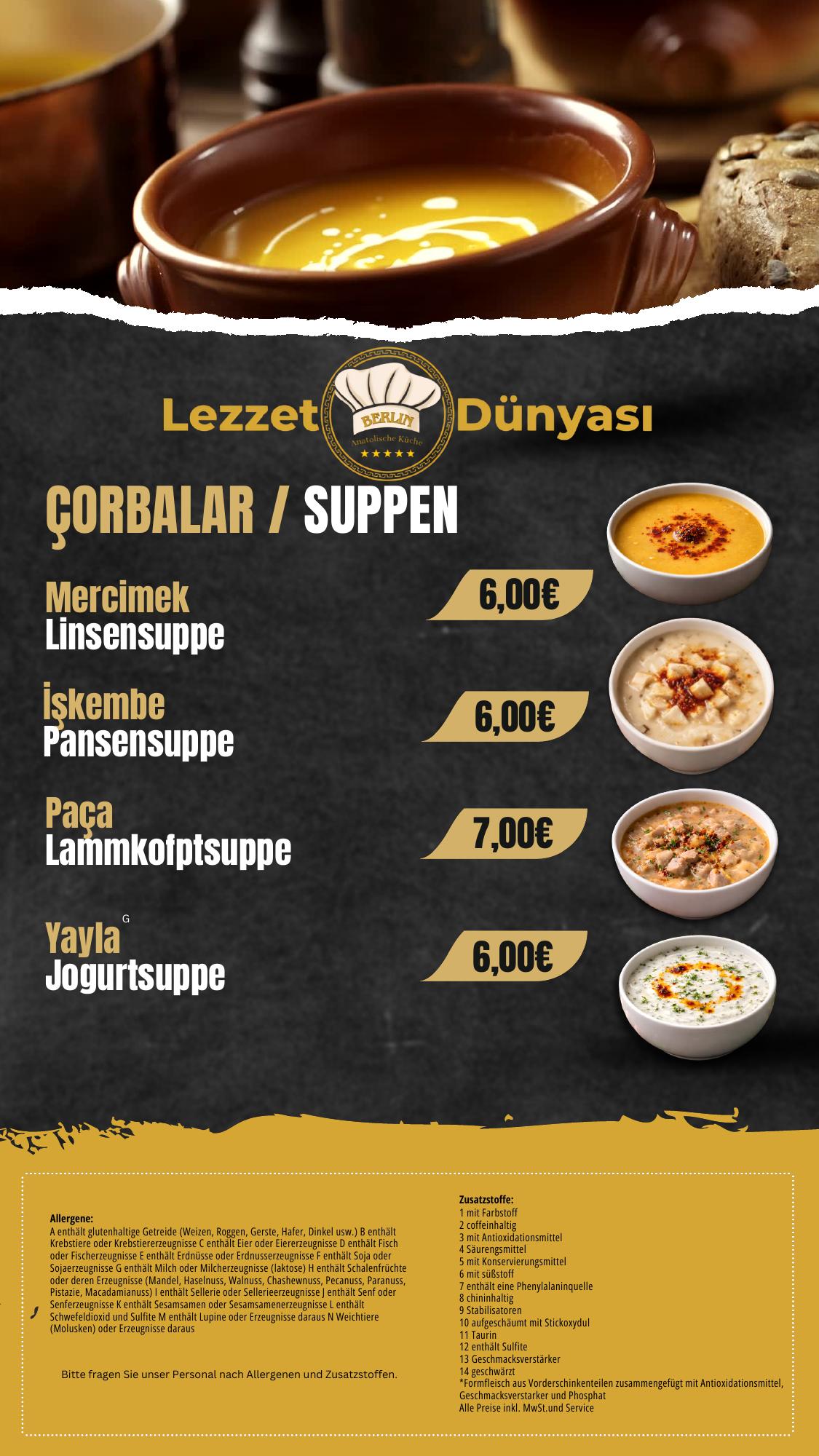 Çorbalar Suppen